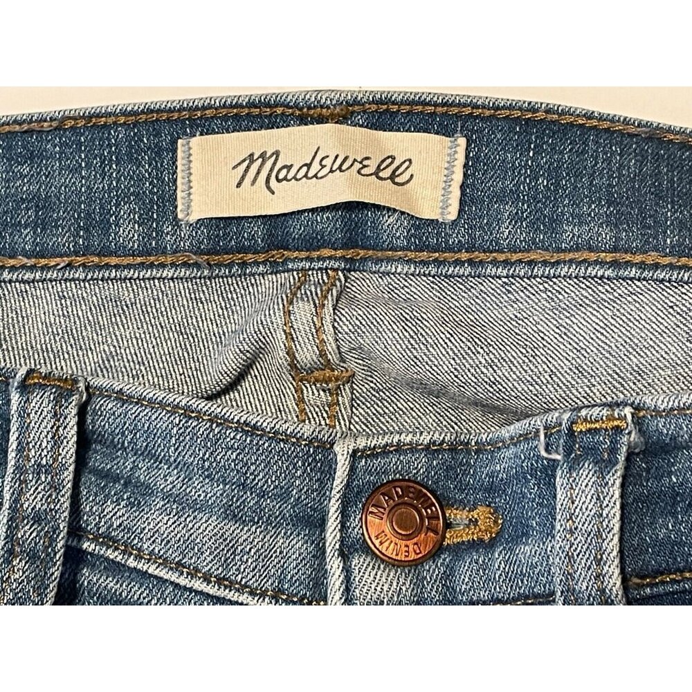 Madewell jeans womens 29 9" high rise skinny 32 x 29 distressed blue - Picture 5 of 10